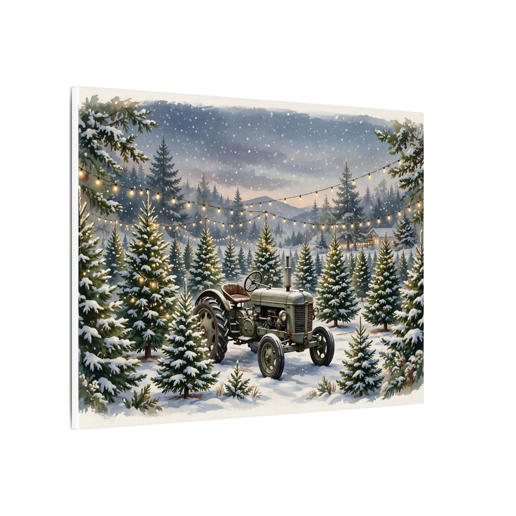 Christmas Tree Farm at Dusk Canvas Wall Art – Style 2
