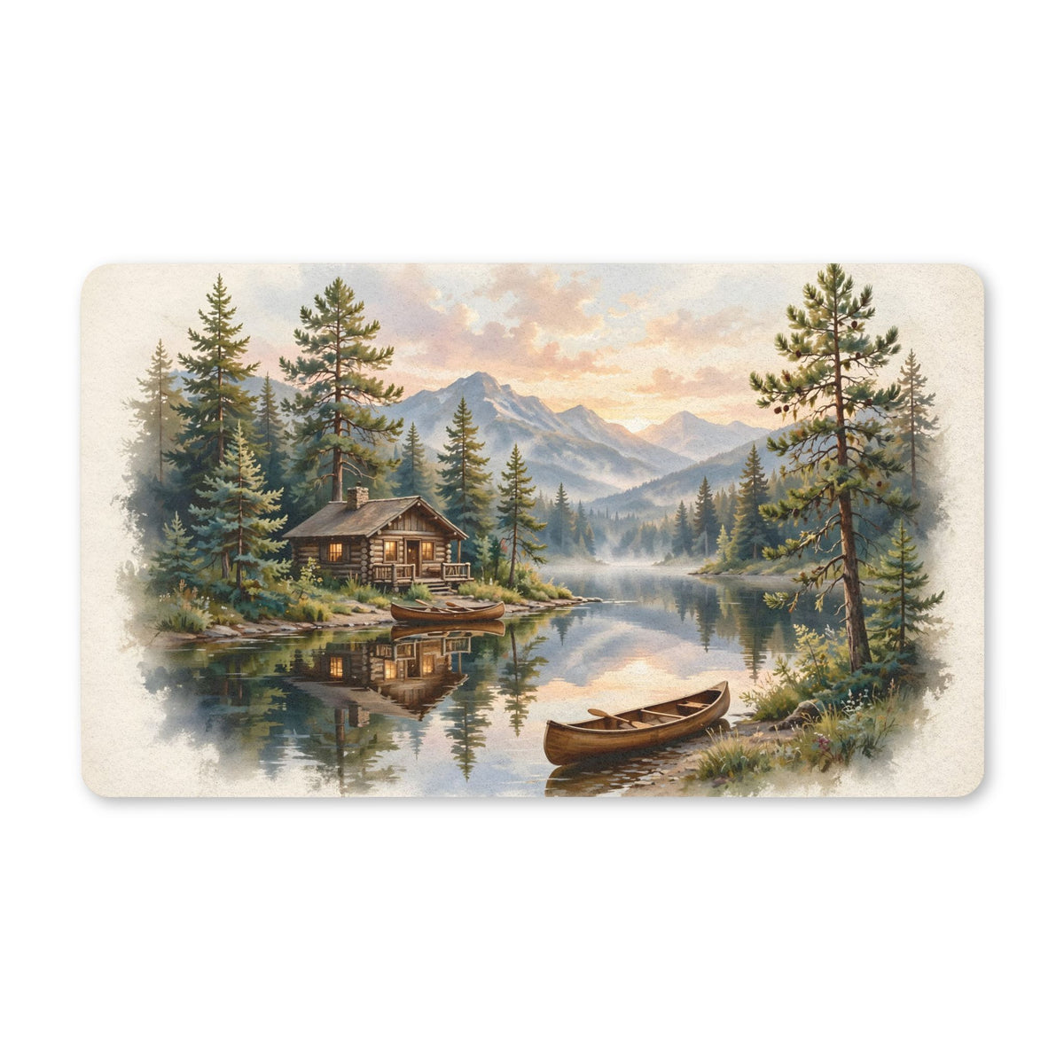 Mountain Cabin by the Lake Doormat