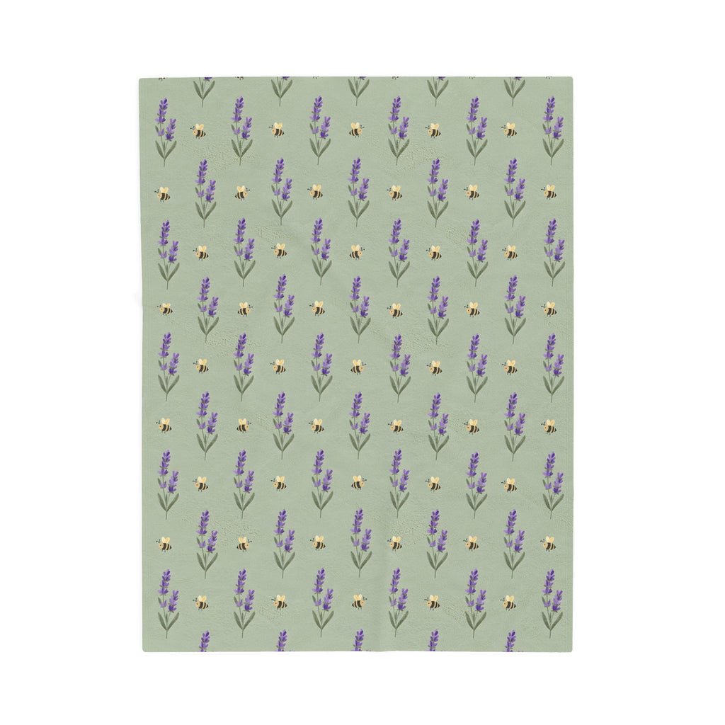 Lavender Sprigs Pattern Velveteen Plush Blanket
