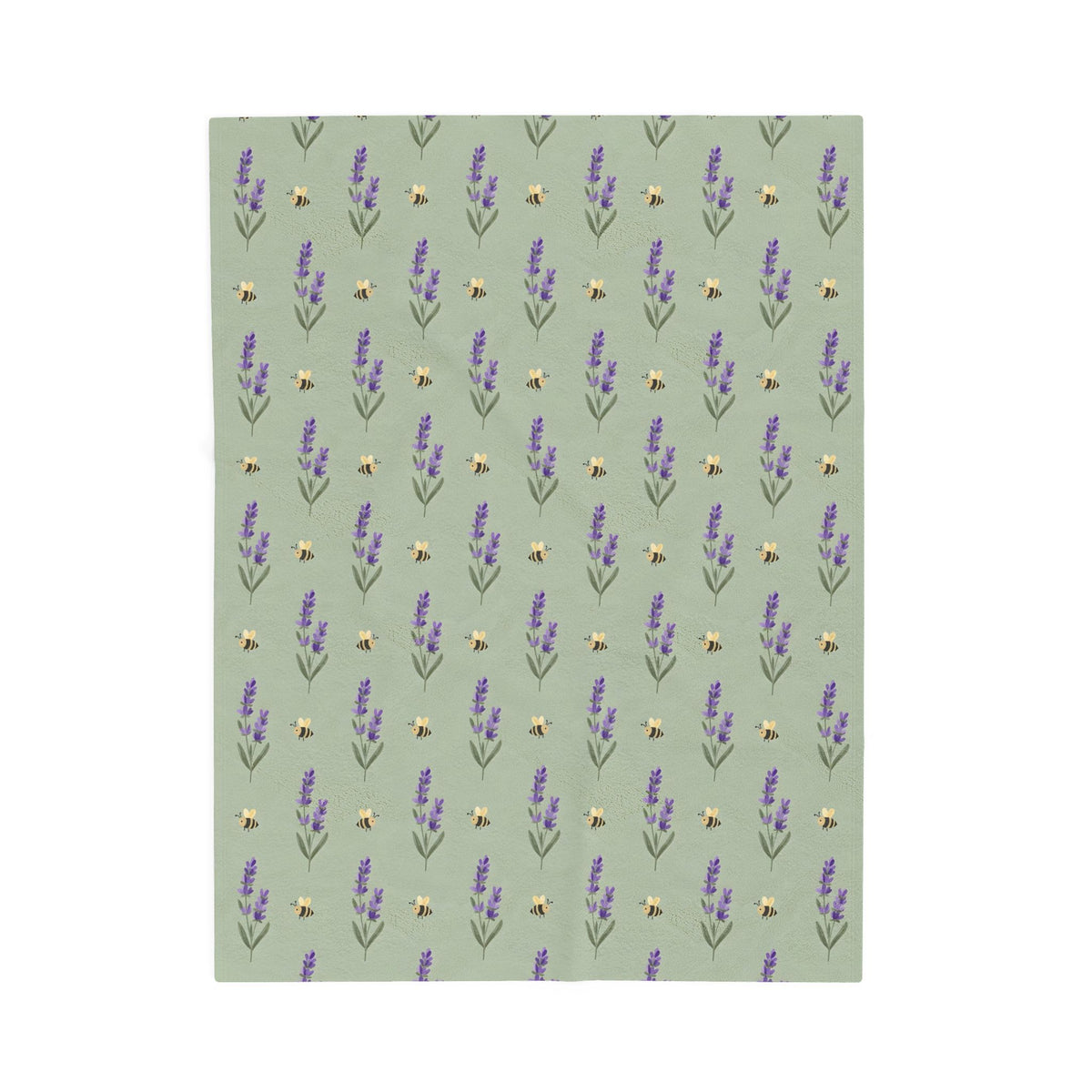 Lavender Sprigs Pattern Velveteen Plush Blanket