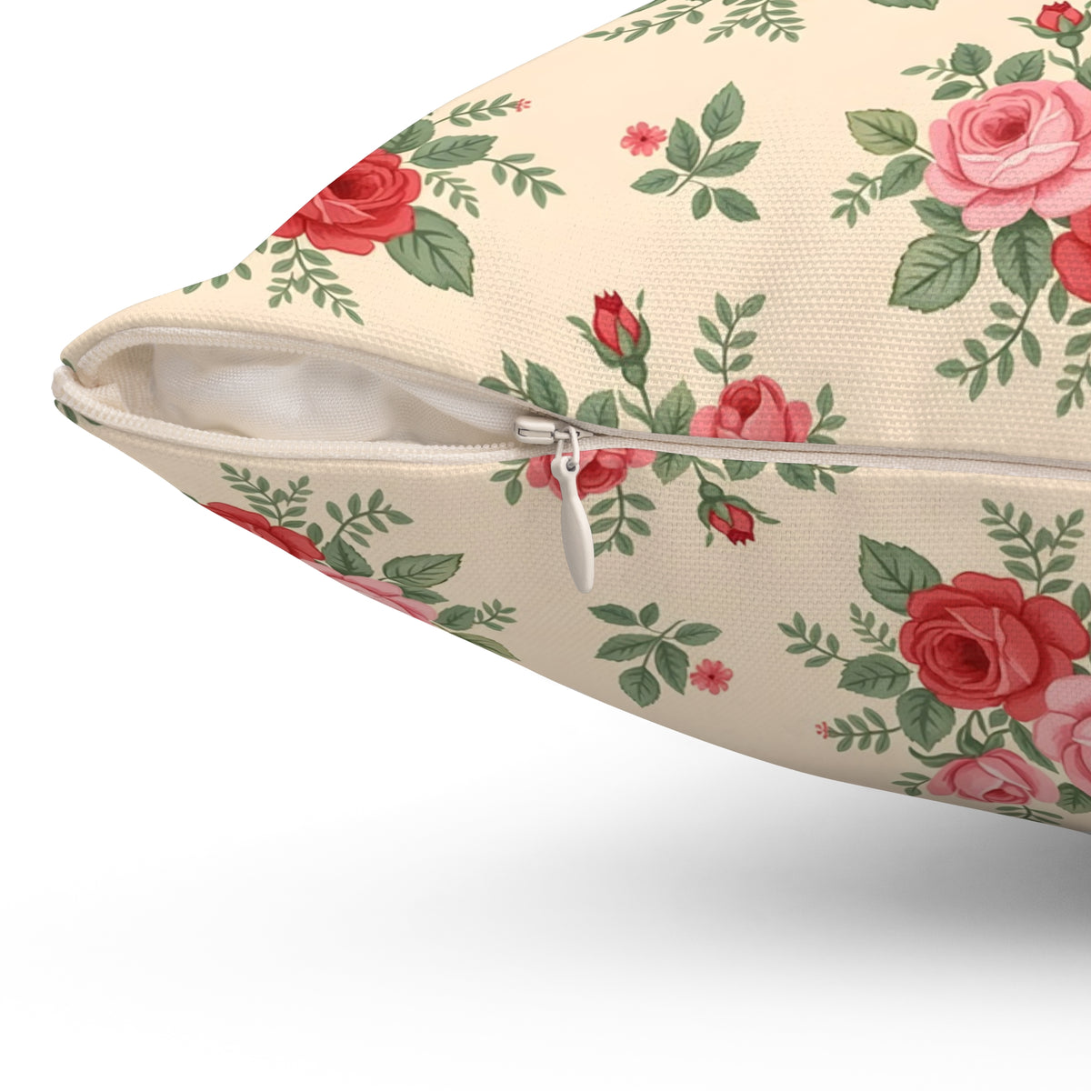 English Rose Chintz Pattern Throw Pillow – Style 2