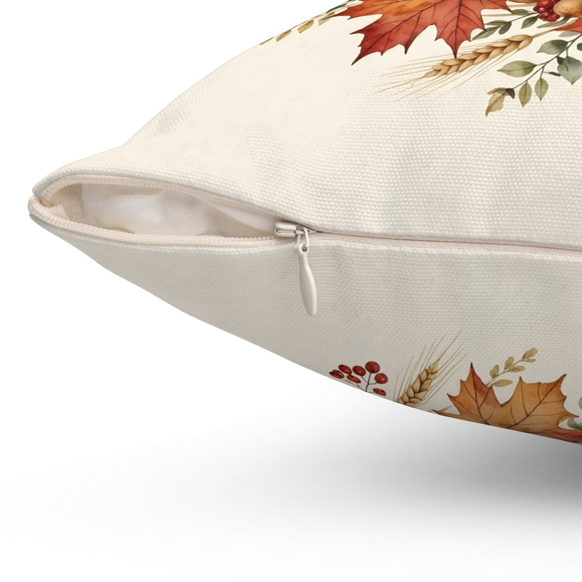 Fall Wreath of Leaves and Berries Throw Pillow – Style 2