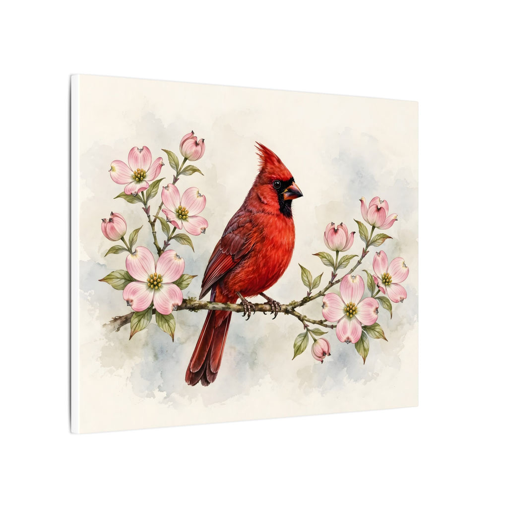 Cardinal on a Spring Branch Canvas Wall Art