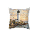 Lighthouse at Golden Hour Throw Pillow