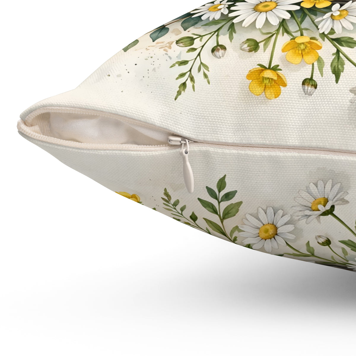 Daisies in a Watering Can Throw Pillow – Style 2