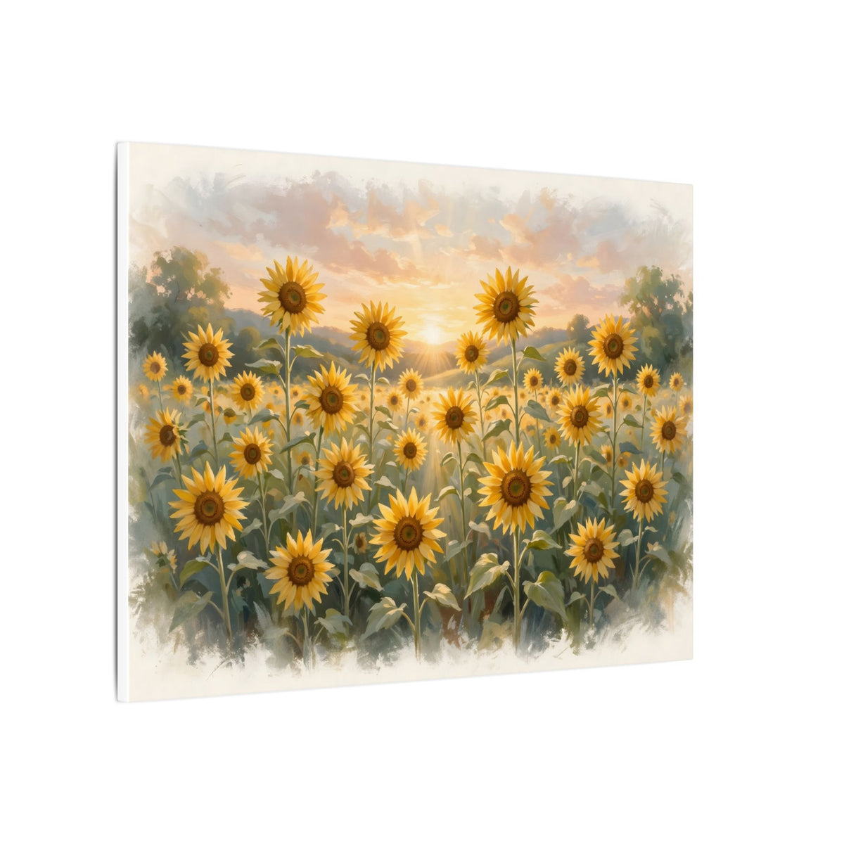 Sunflower Field at Sunset Canvas Wall Art – Style 2
