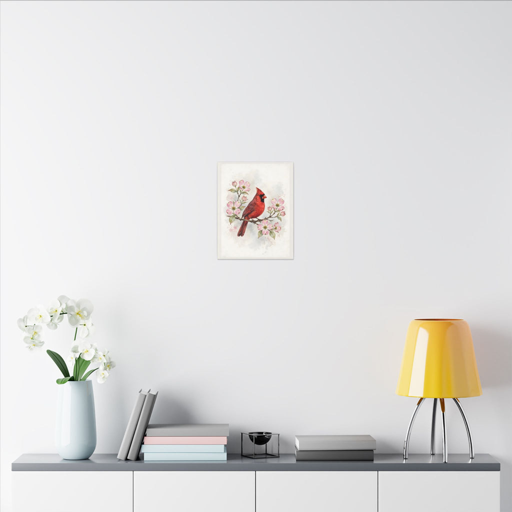 Cardinal on a Spring Branch Canvas Wall Art – Style 2