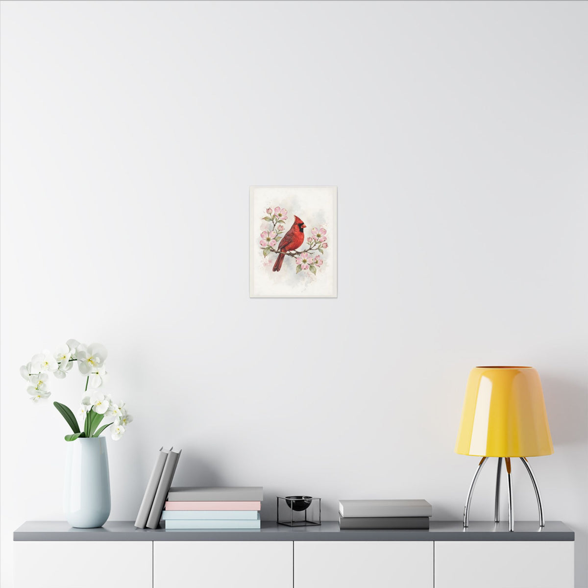 Cardinal on a Spring Branch Canvas Wall Art – Style 2