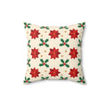 Christmas Poinsettia Pattern Throw Pillow