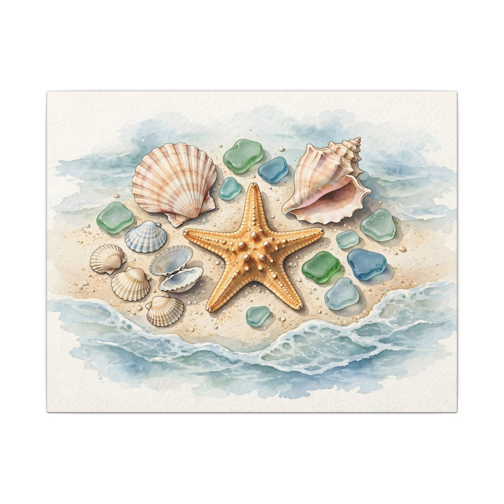 Seashells and Starfish Canvas Wall Art – Style 2