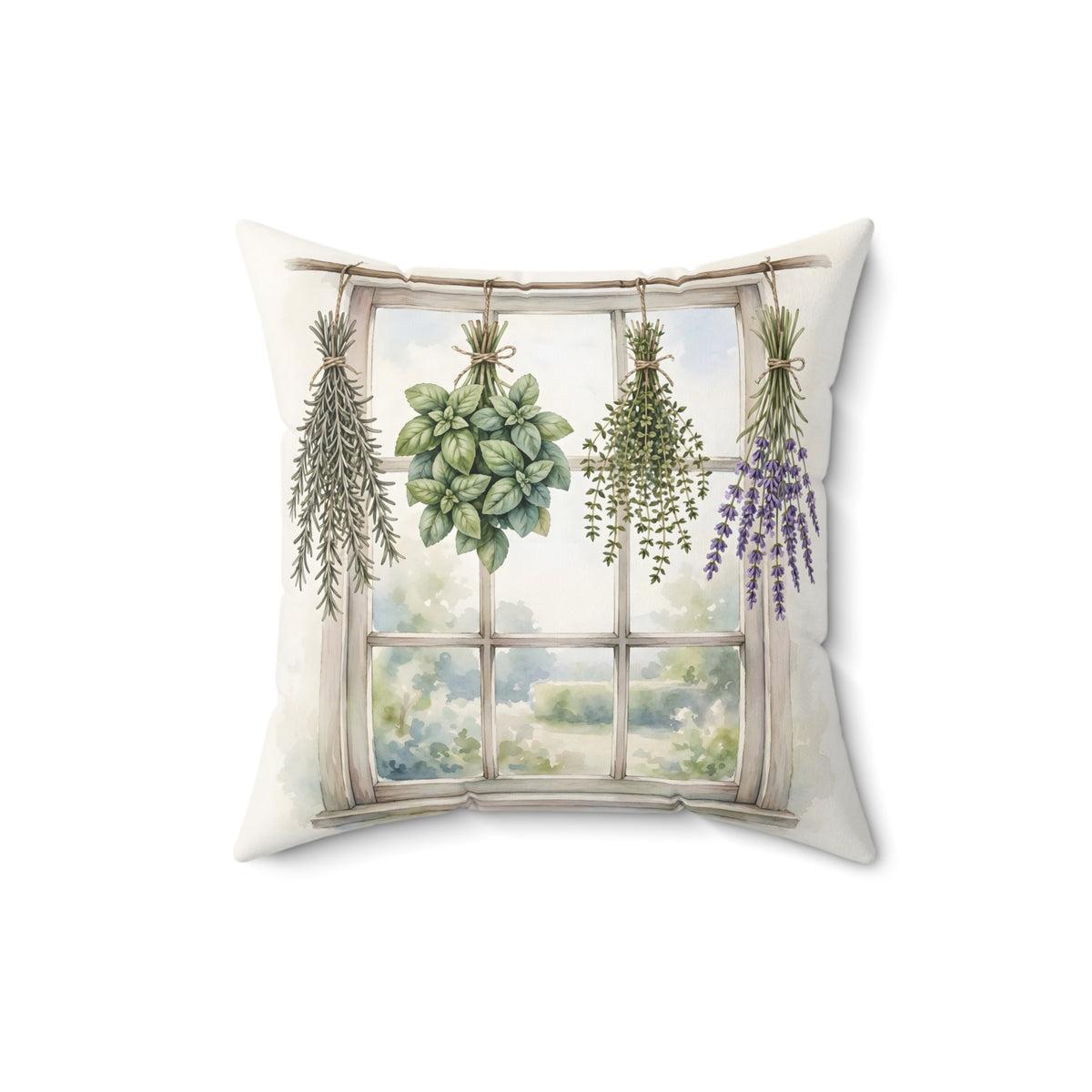Farmhouse Kitchen Herbs Throw Pillow