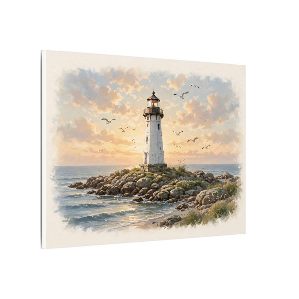 Lighthouse at Golden Hour Canvas Wall Art – Style 2