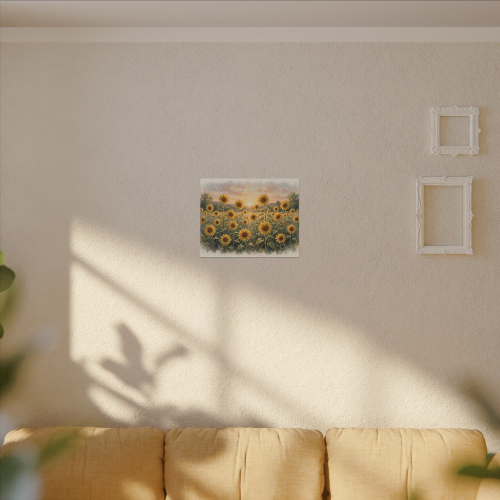 Sunflower Field at Sunset Canvas Wall Art – Style 2