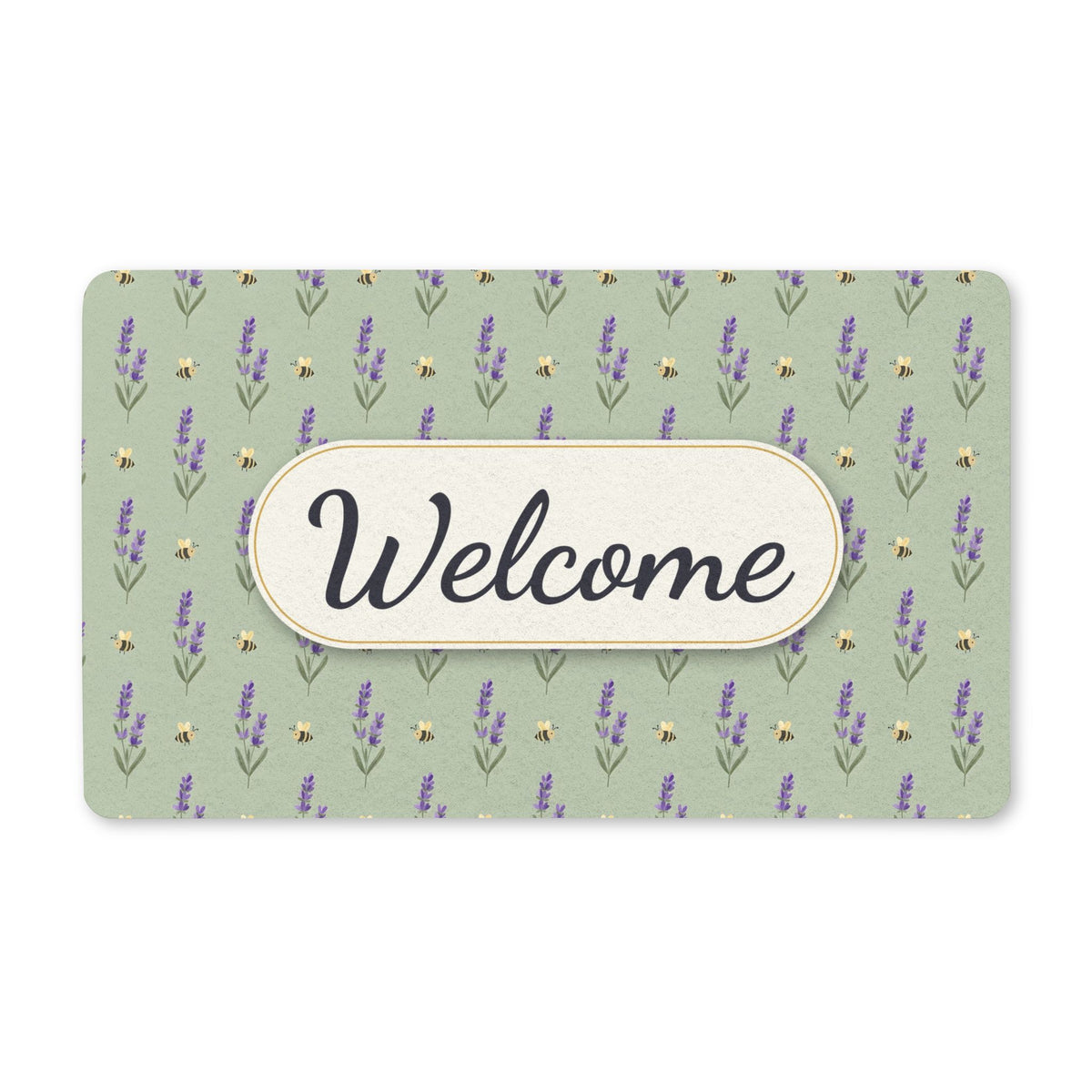 Lavender Sprigs Pattern Welcome Doormat