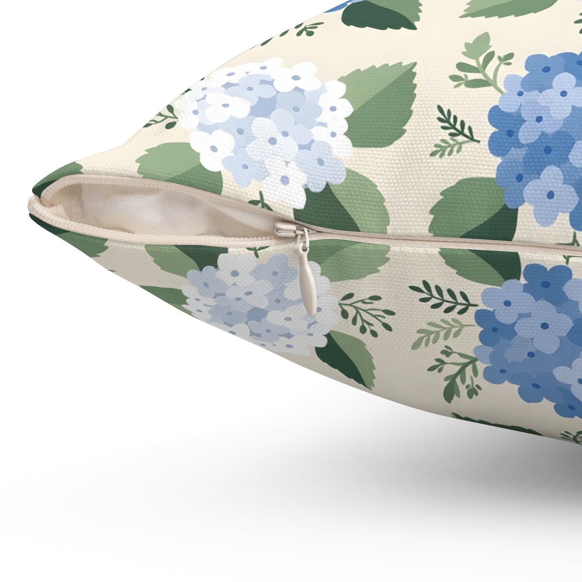 Hydrangea Blue Floral Pattern Throw Pillow