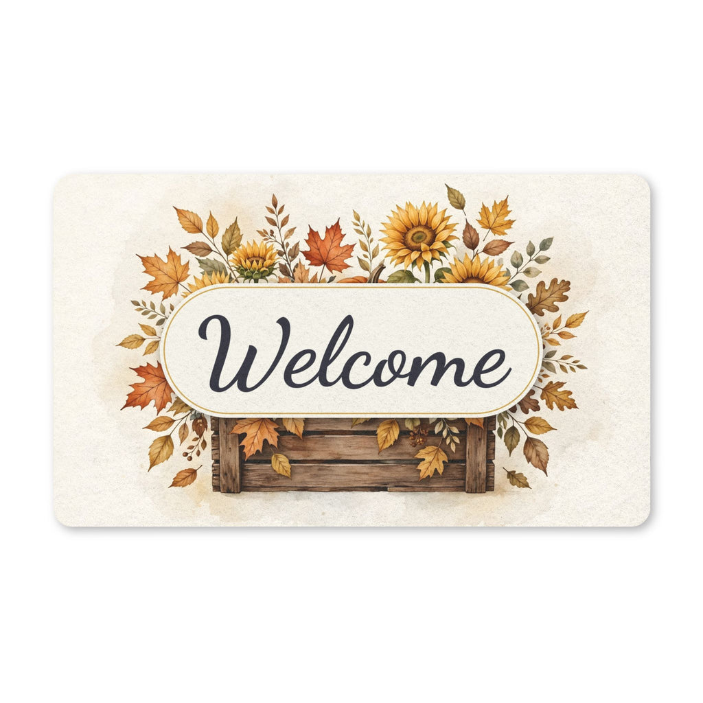 Pumpkins and Sunflowers Harvest Welcome Doormat