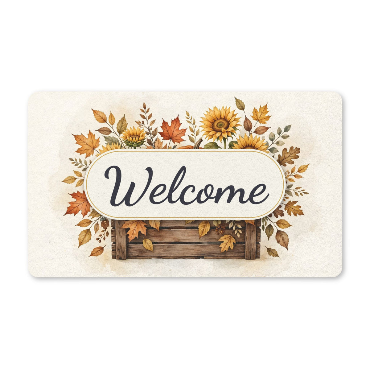 Pumpkins and Sunflowers Harvest Welcome Doormat