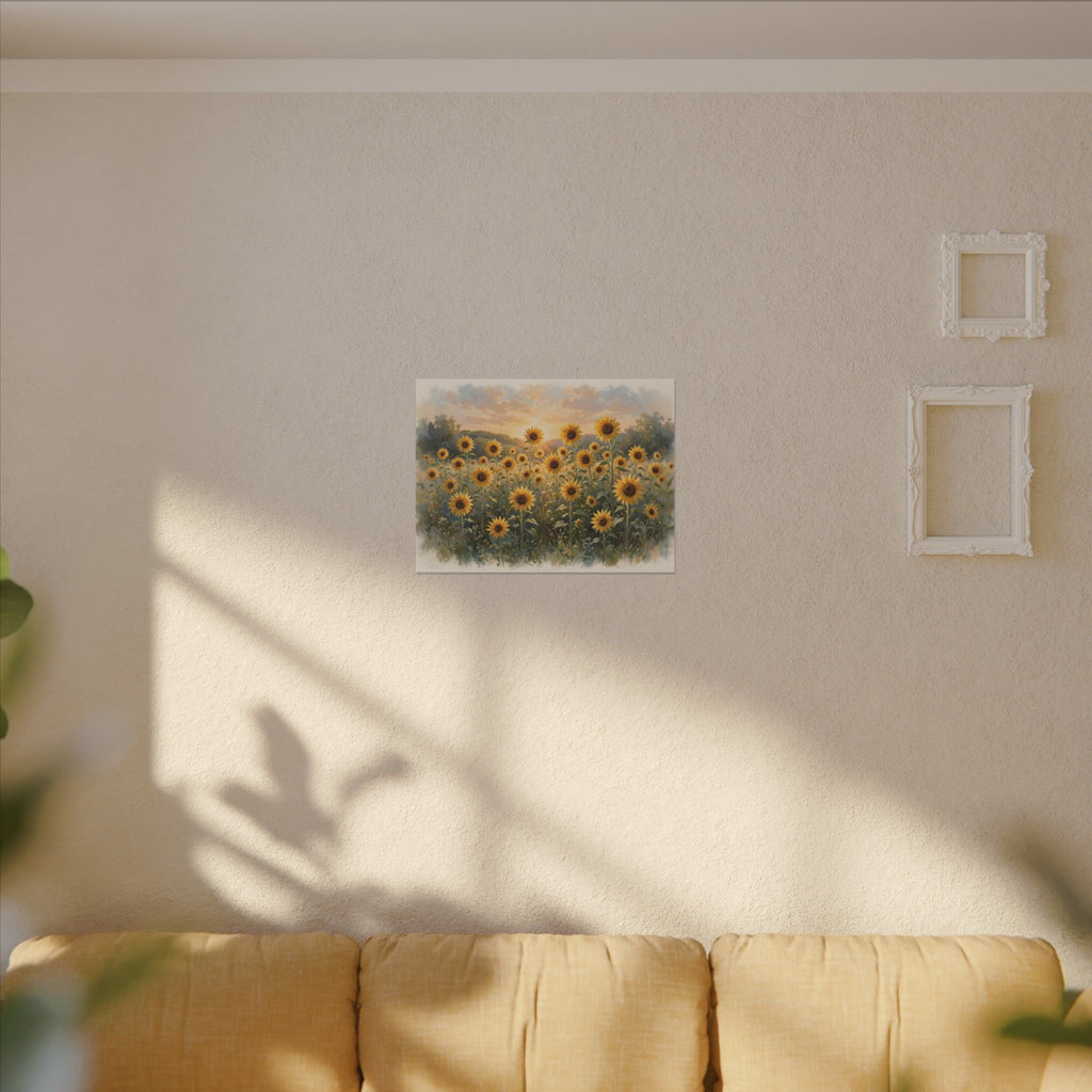 Sunflower Field at Sunset Canvas Wall Art