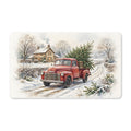 Vintage Red Truck with Christmas Tree Doormat – Style 2