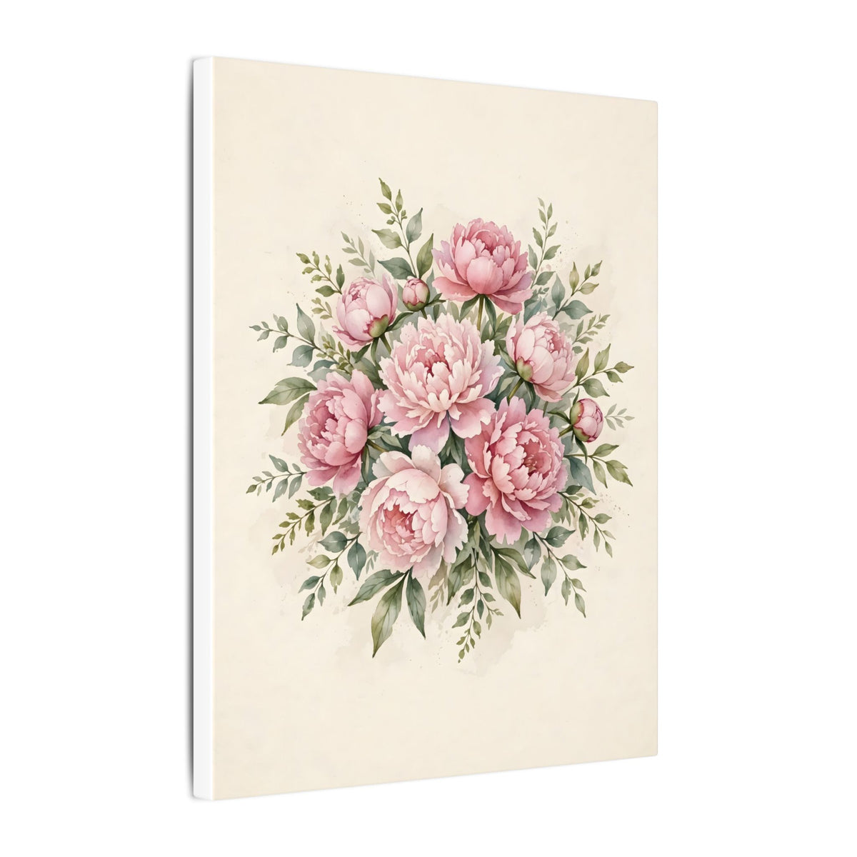 Pink Peonies Watercolor Canvas Wall Art – Style 2