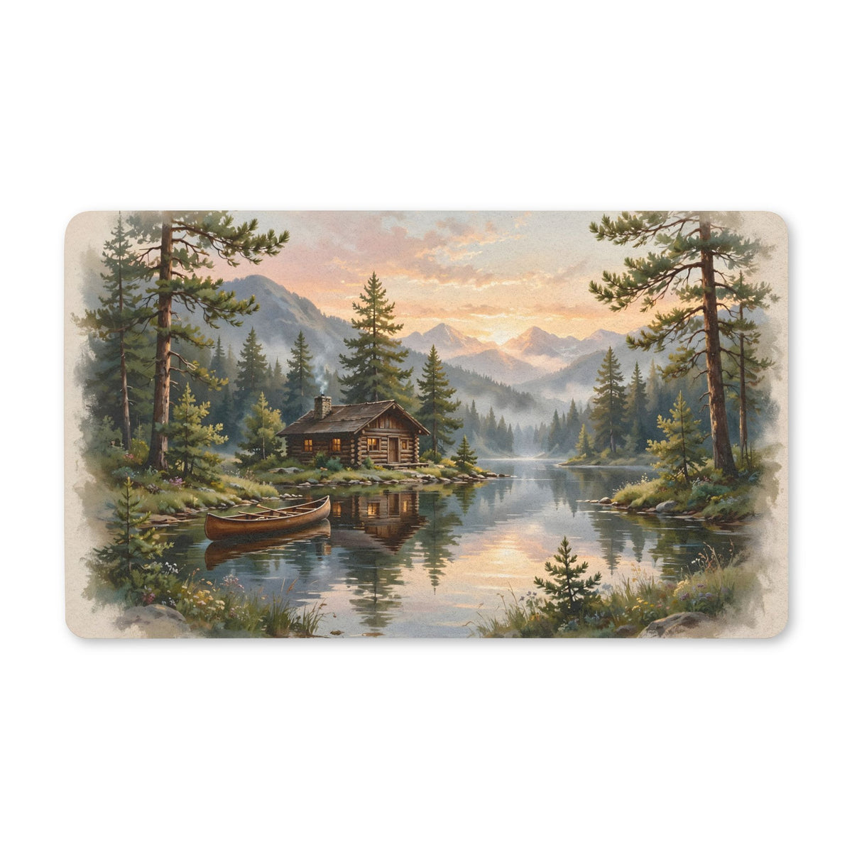 Mountain Cabin by the Lake Doormat – Style 2