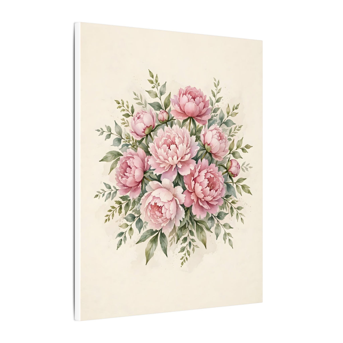 Pink Peonies Watercolor Canvas Wall Art – Style 2