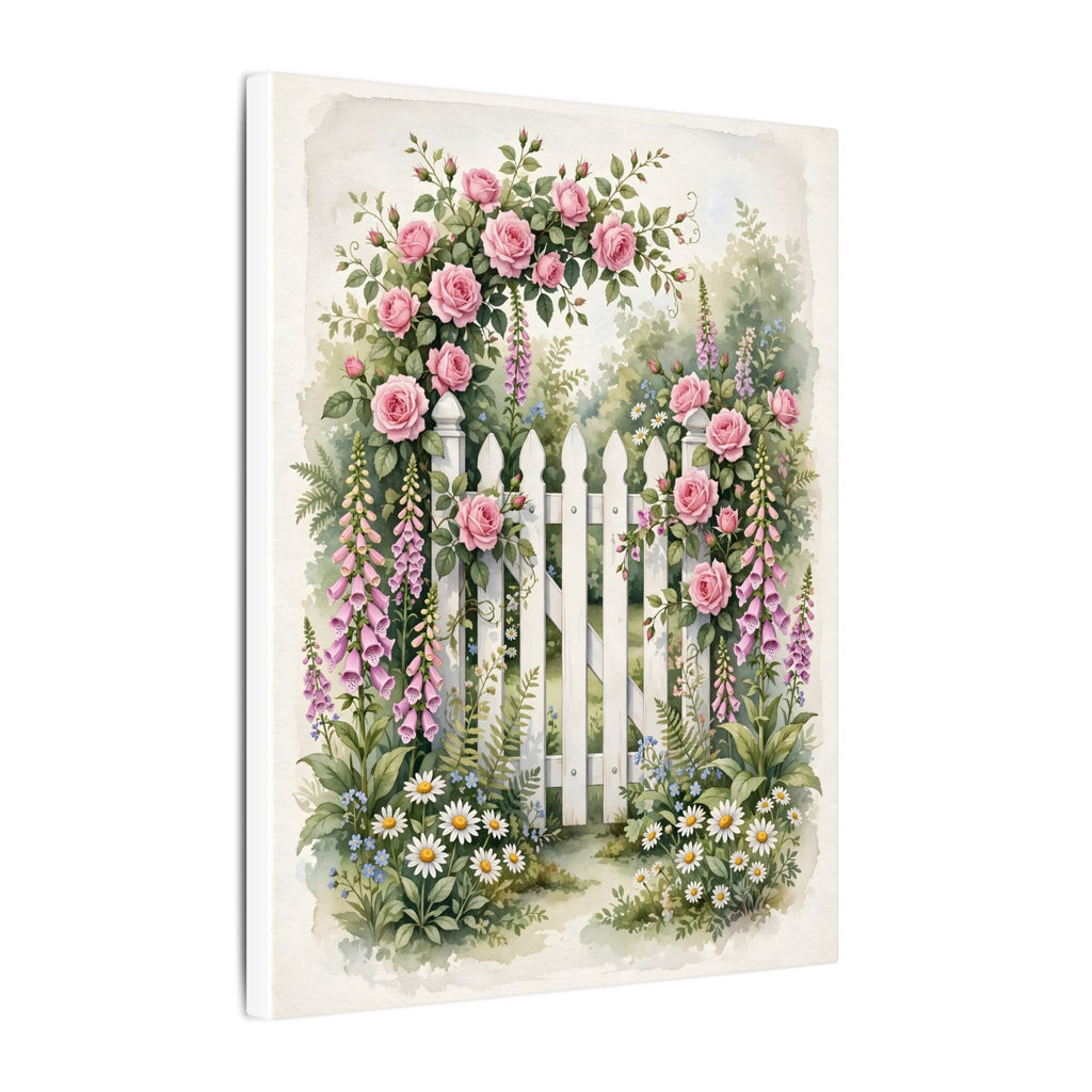 Cottage Garden Gate Canvas Wall Art – Style 2