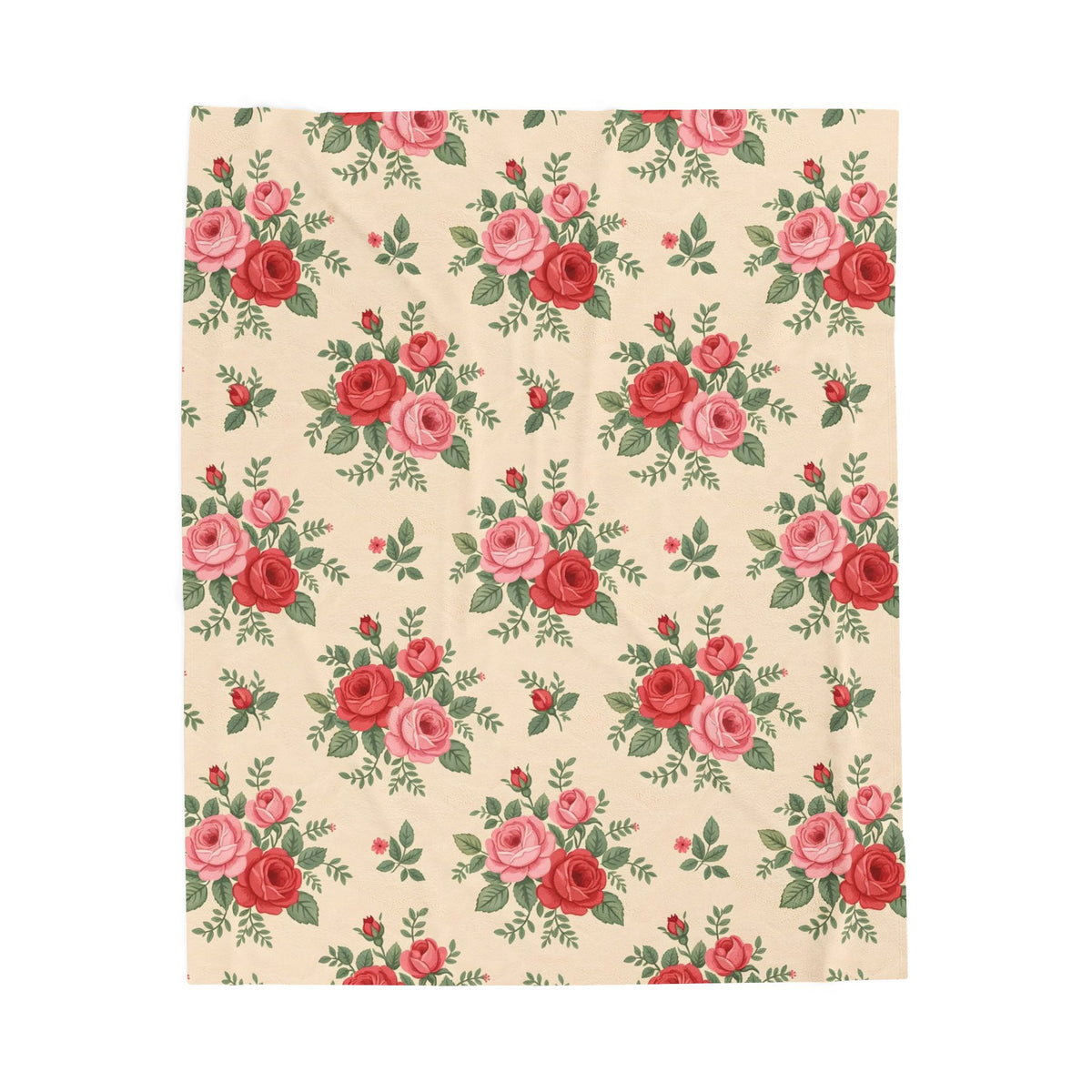English Rose Chintz Pattern Velveteen Plush Blanket – Style 2
