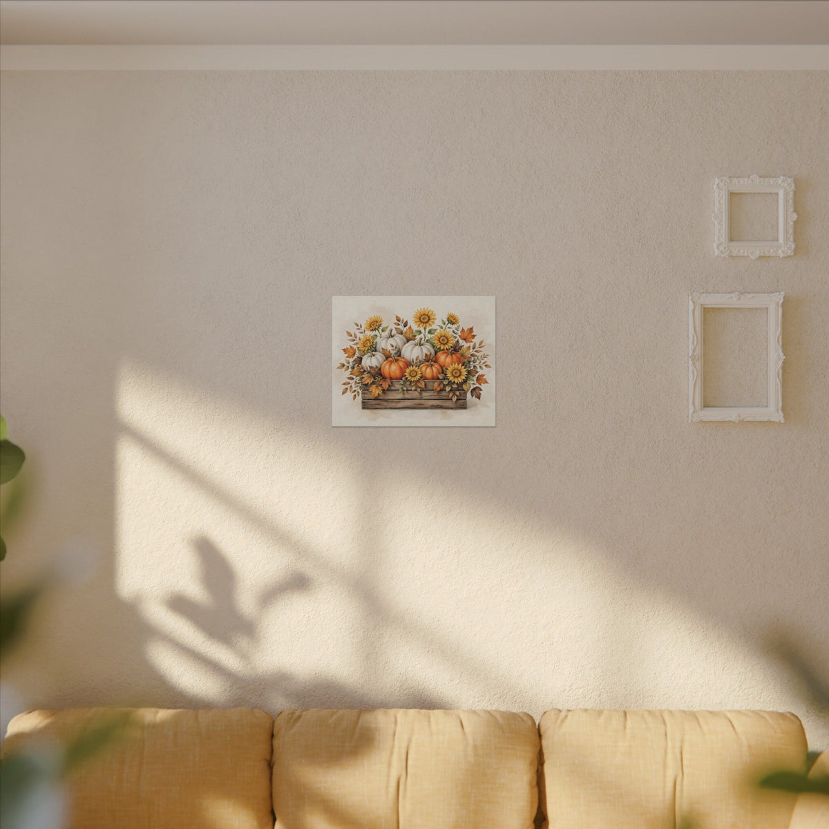 Pumpkins and Sunflowers Harvest Canvas Wall Art – Style 2