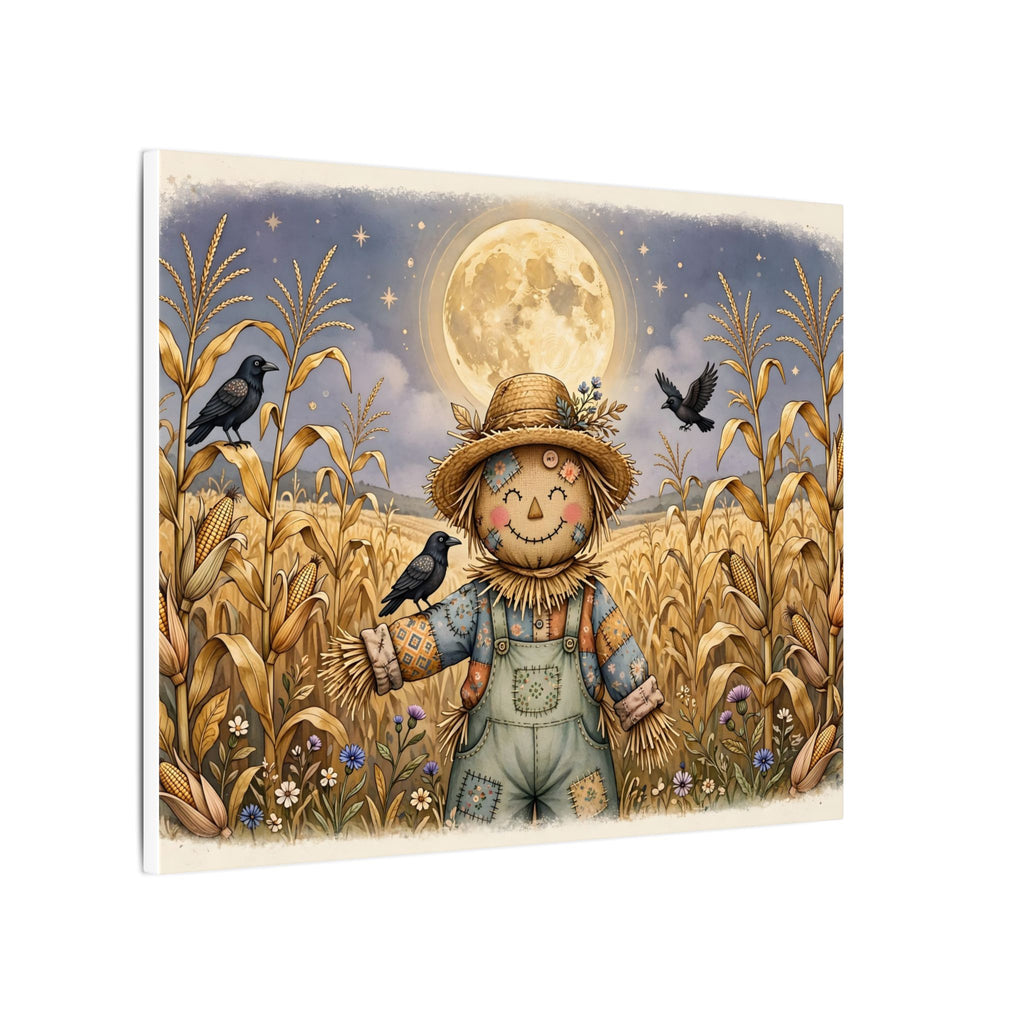 Scarecrow and Crows in the Cornfield Canvas Wall Art – Style 2