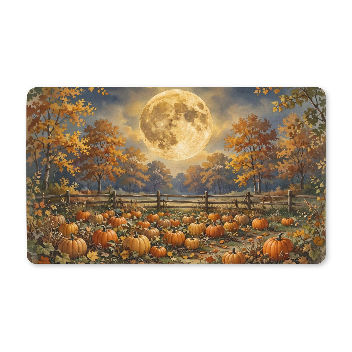 Harvest Moon over the Pumpkin Patch Doormat – Style 2