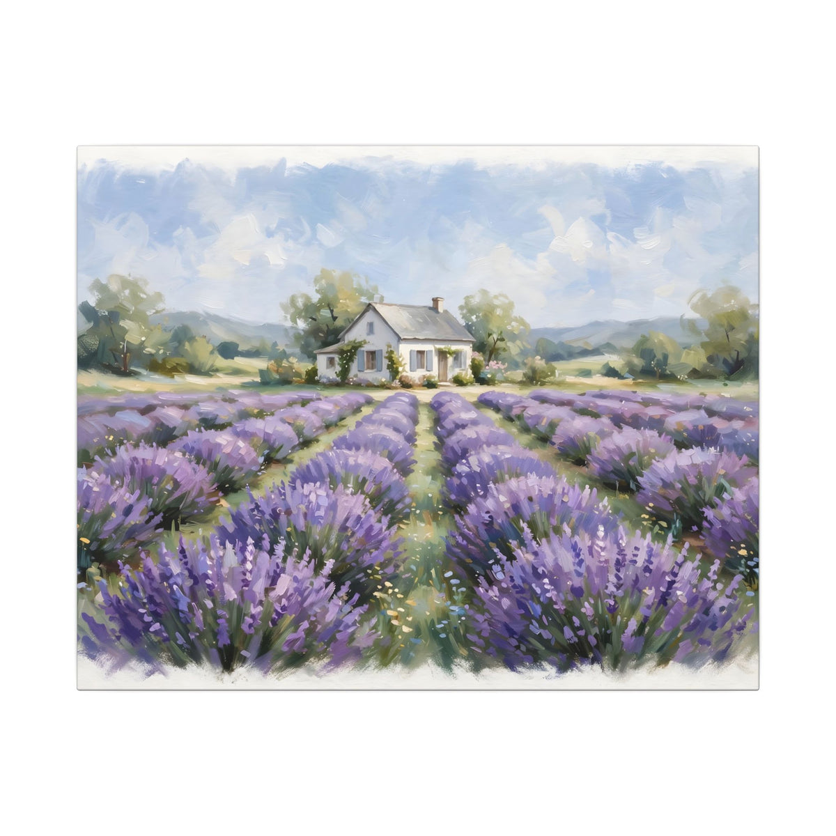 Lavender Field Farmhouse Canvas Wall Art