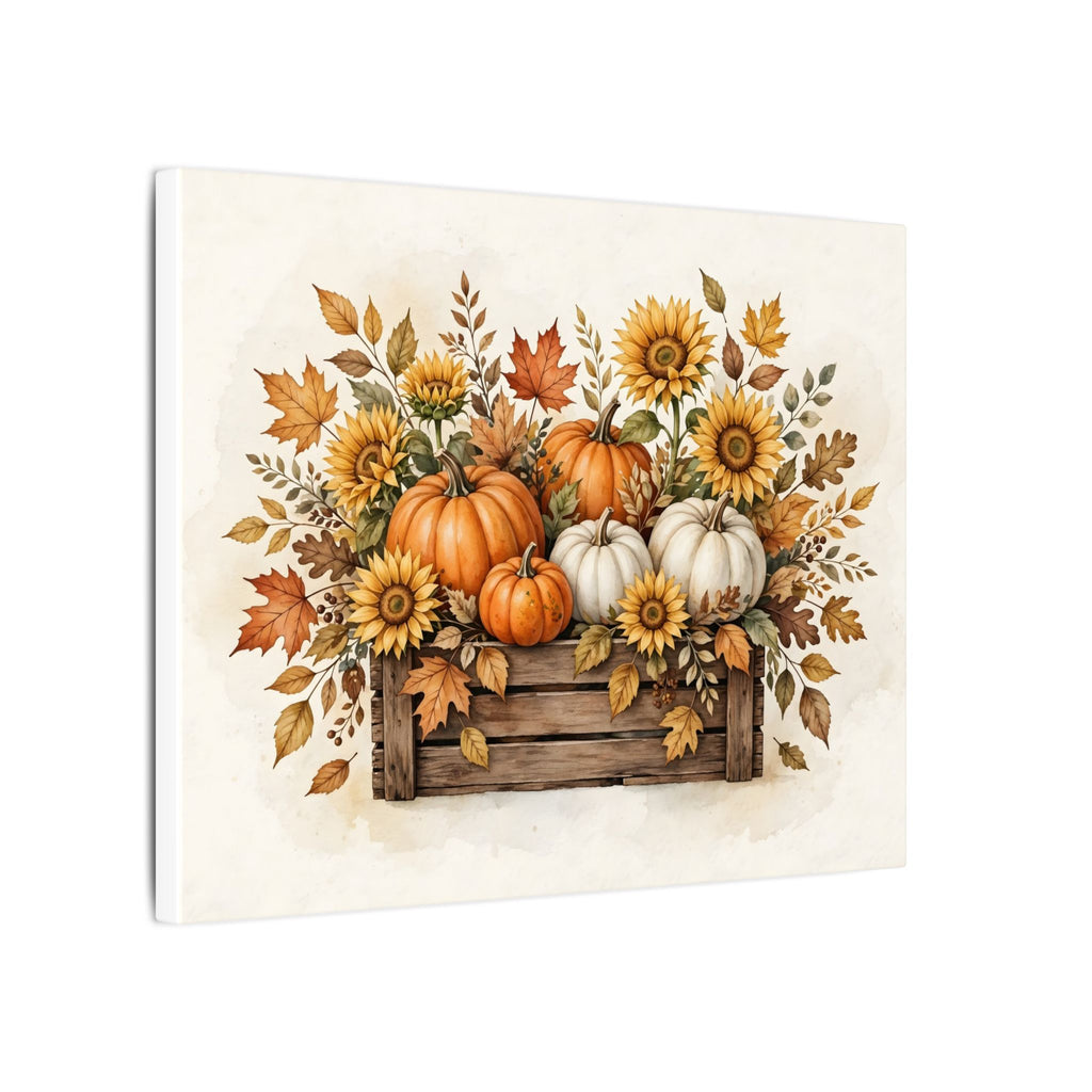 Pumpkins and Sunflowers Harvest Canvas Wall Art