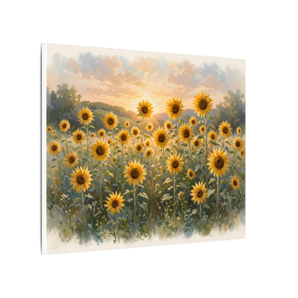 Sunflower Field at Sunset Canvas Wall Art