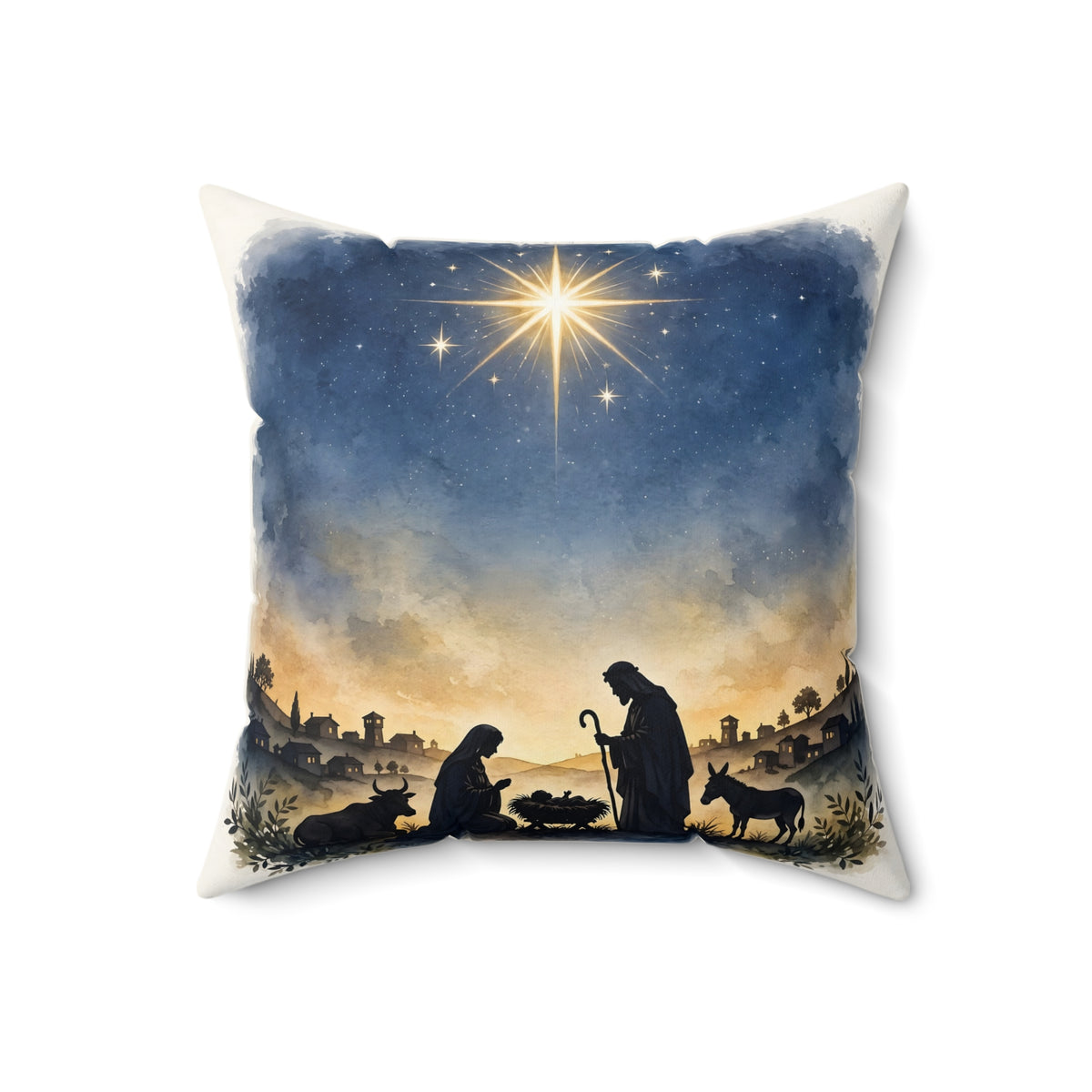 Holy Night Nativity Throw Pillow – Style 2