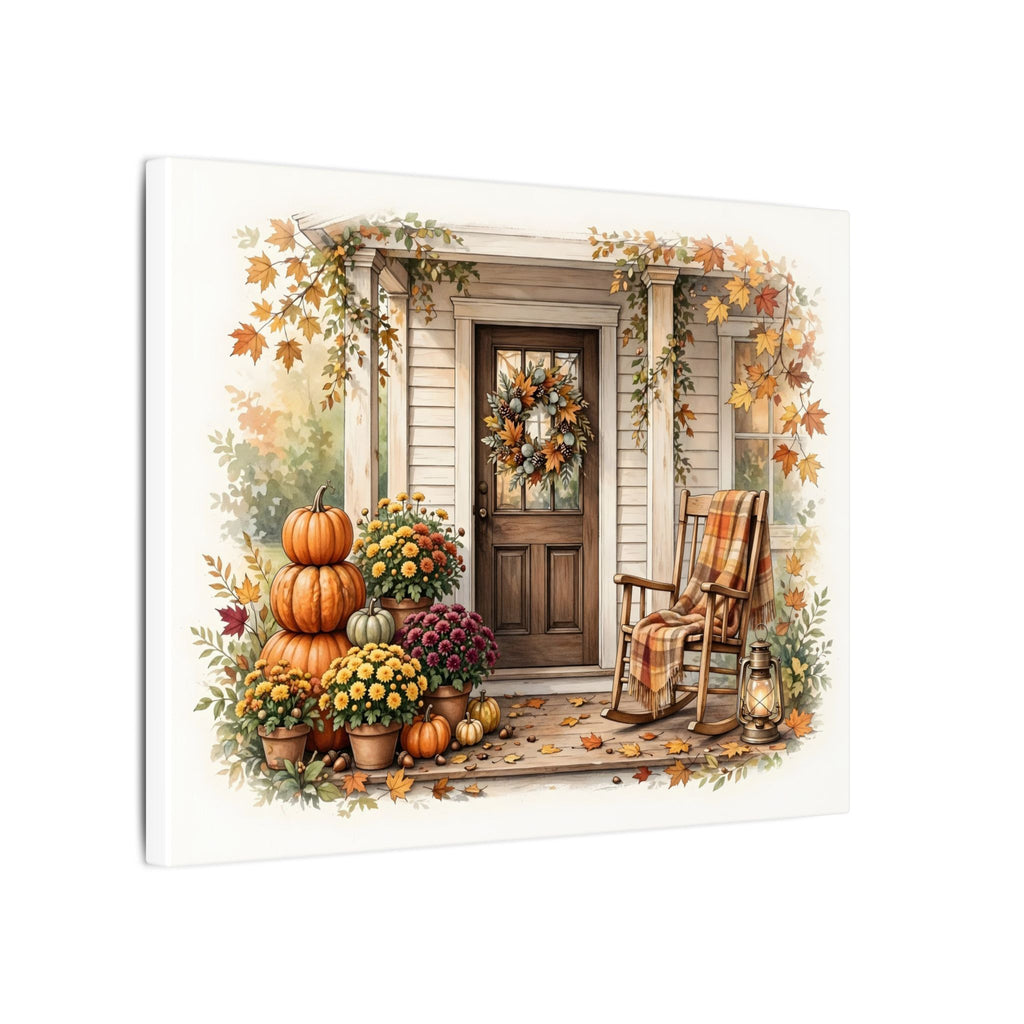 Cozy Fall Front Porch Canvas Wall Art