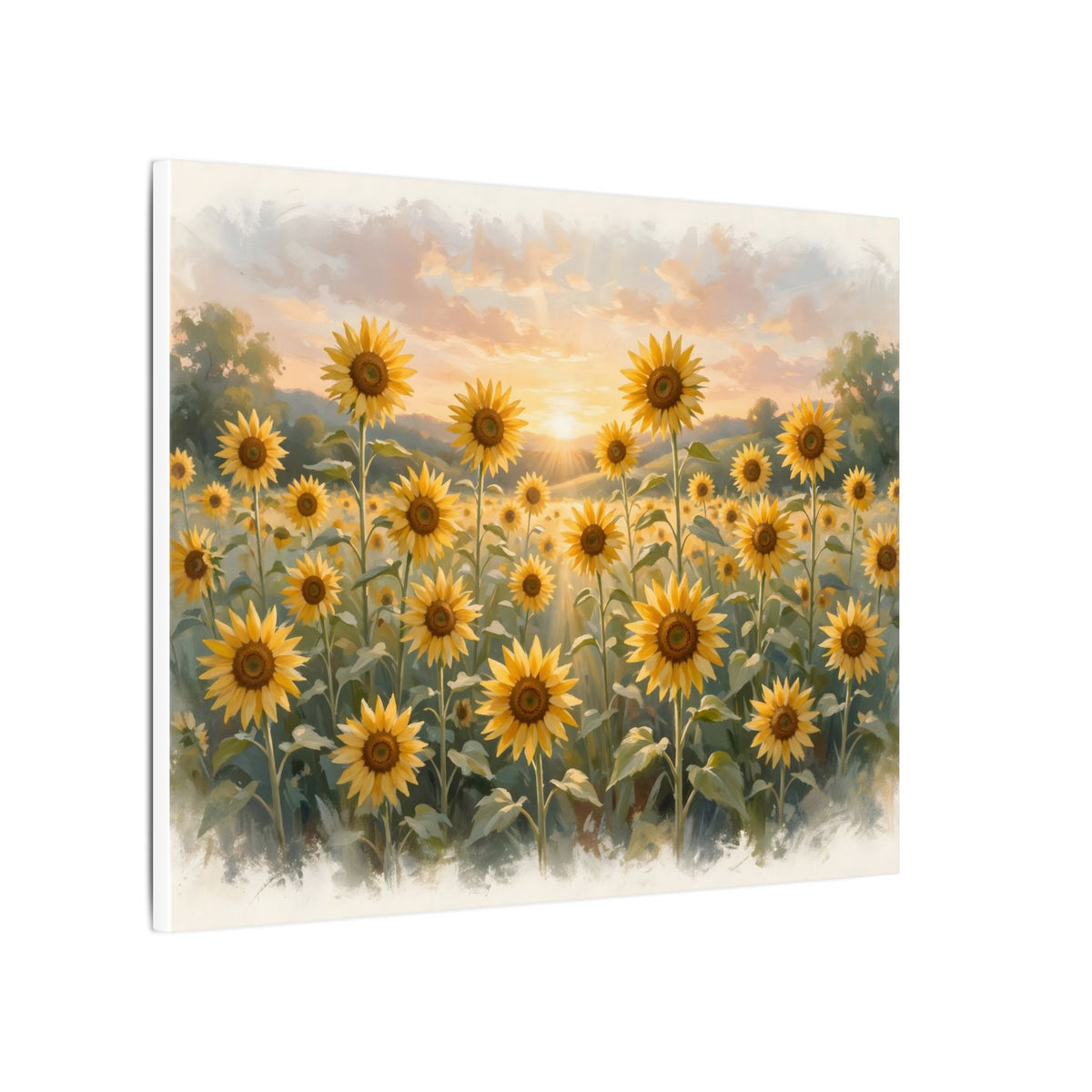 Sunflower Field at Sunset Canvas Wall Art – Style 2