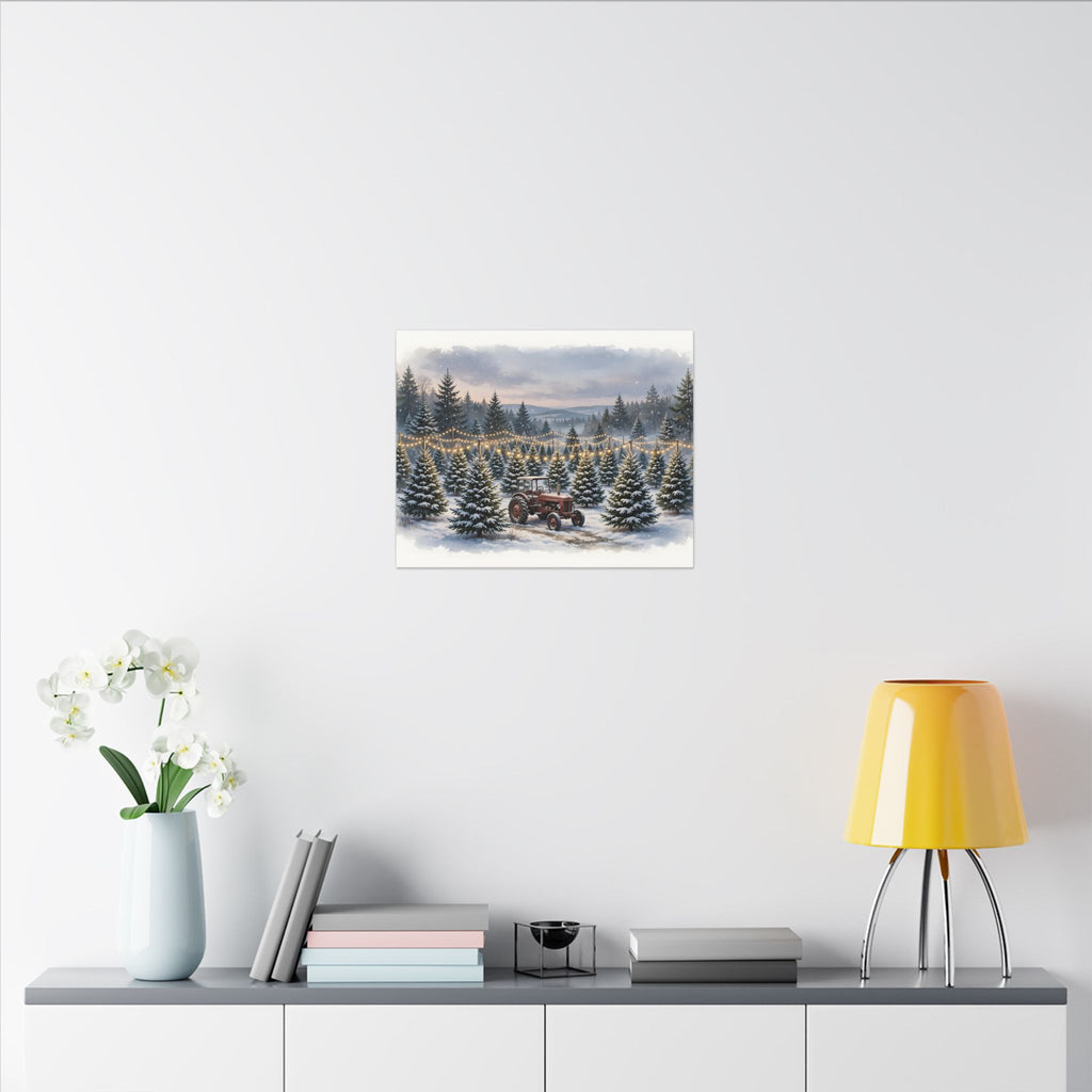 Christmas Tree Farm at Dusk Canvas Wall Art