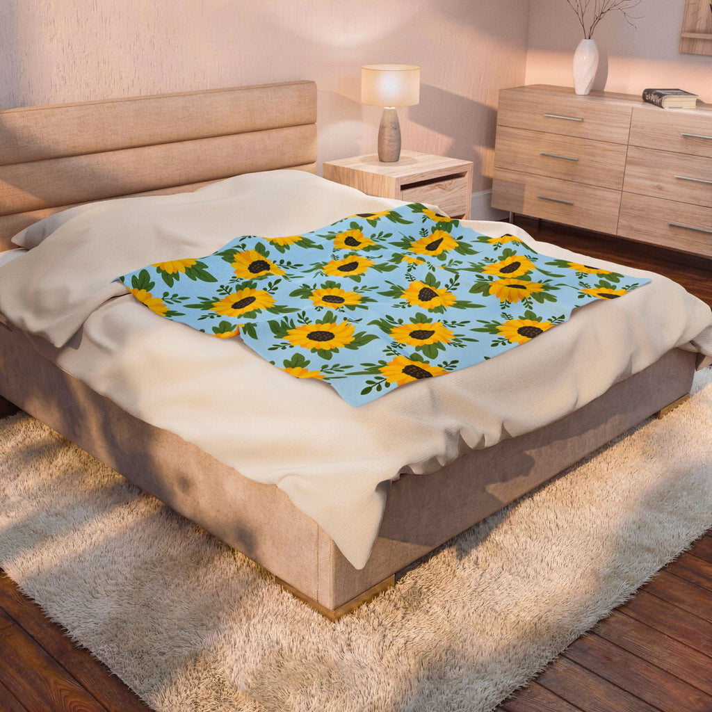 Sunflower Pattern Velveteen Plush Blanket – Style 2