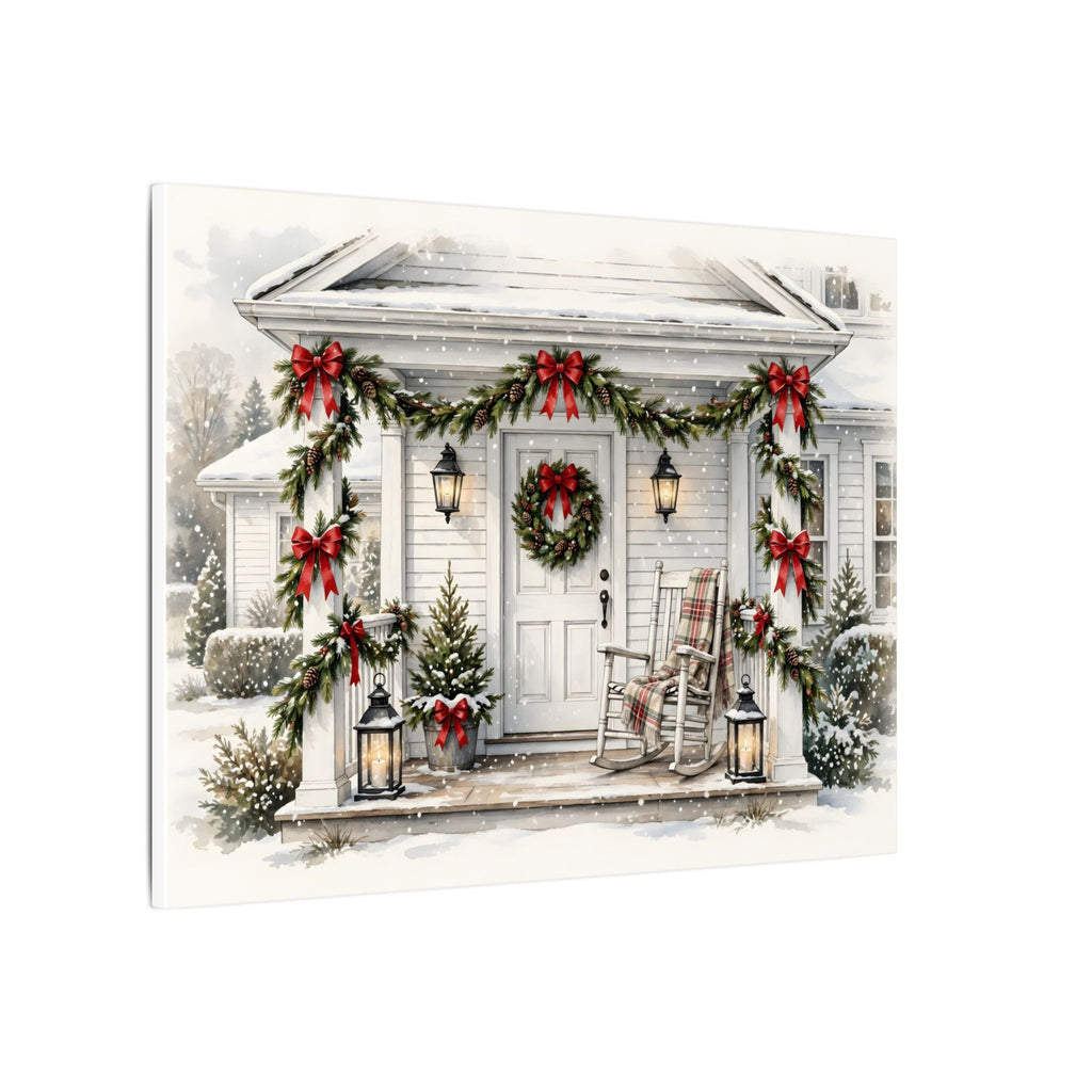 Farmhouse Christmas Porch Canvas Wall Art – Style 2