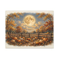 Harvest Moon over the Pumpkin Patch Canvas Wall Art