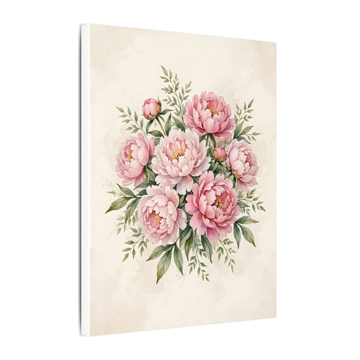 Pink Peonies Watercolor Canvas Wall Art