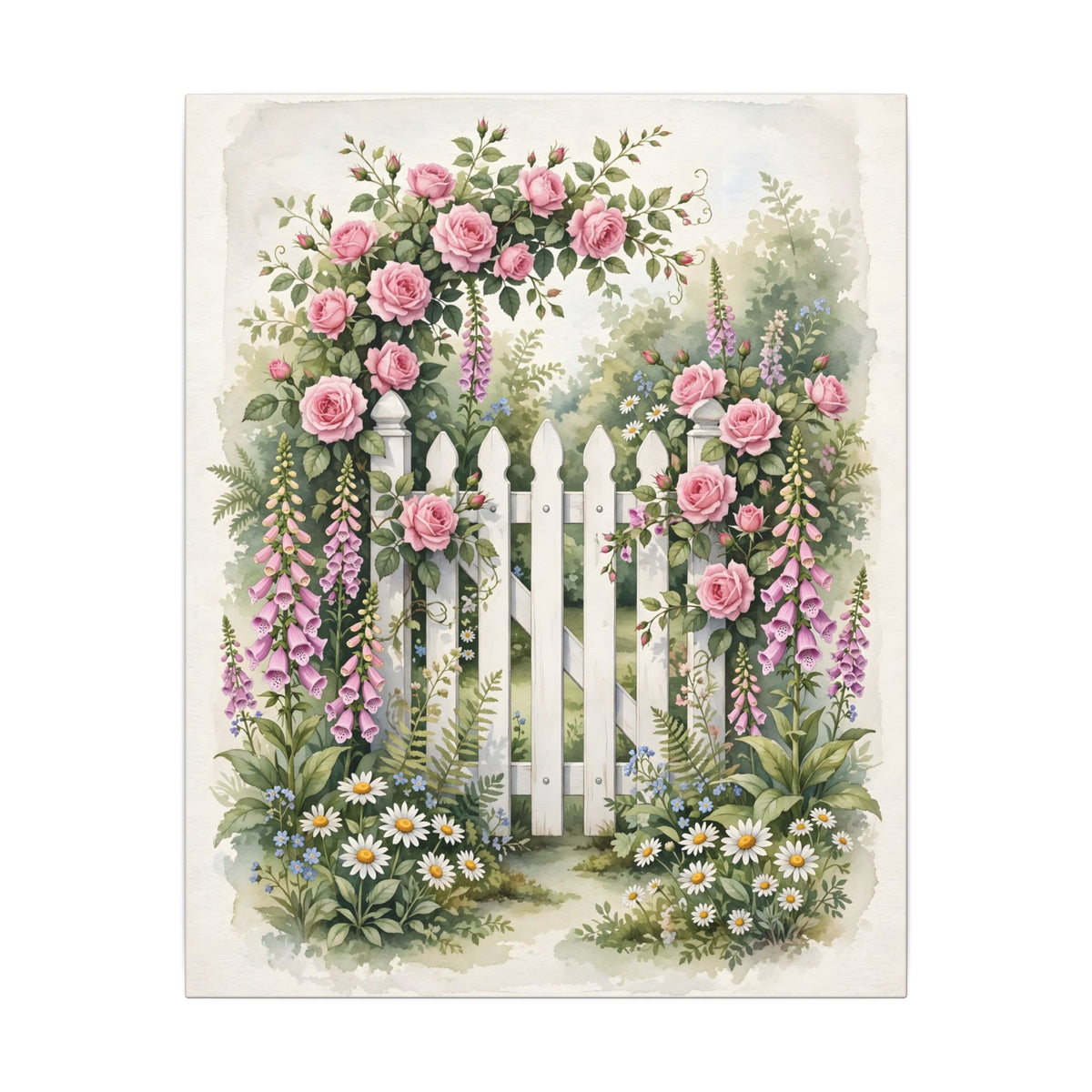 Cottage Garden Gate Canvas Wall Art – Style 2