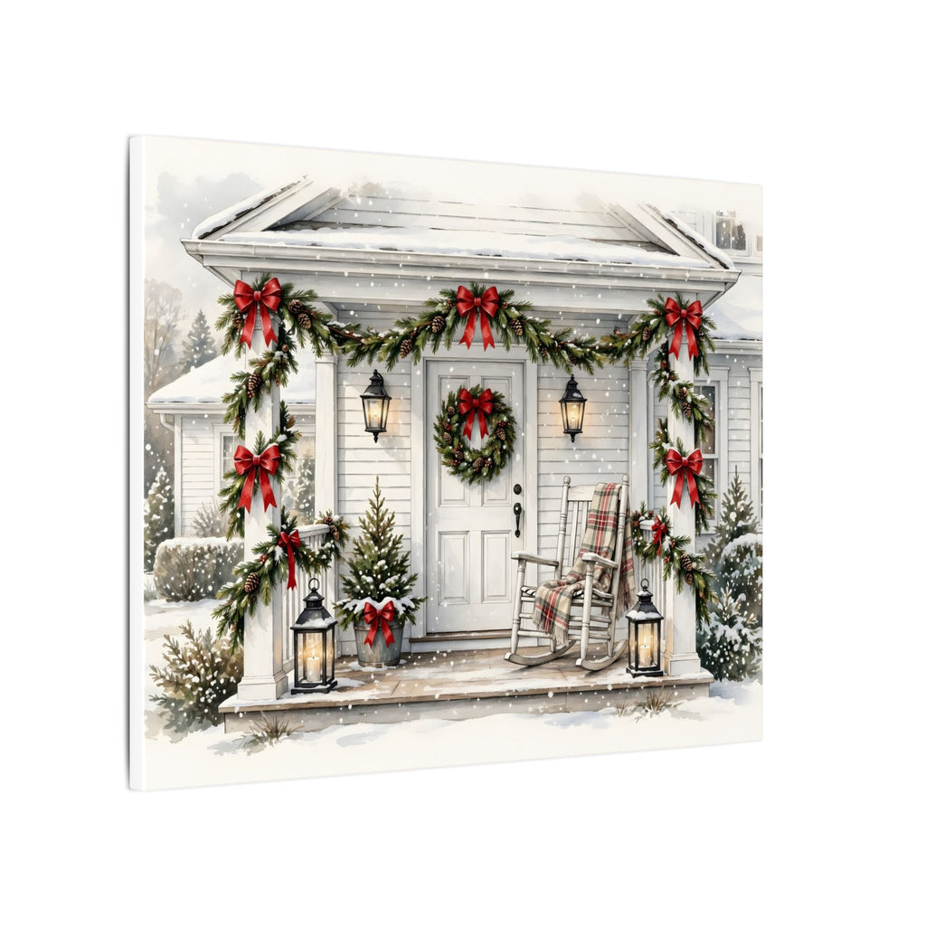 Farmhouse Christmas Porch Canvas Wall Art – Style 2