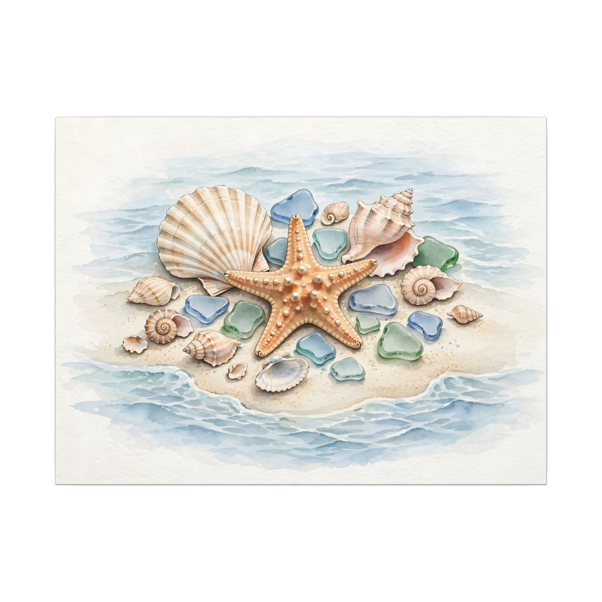 Seashells and Starfish Canvas Wall Art