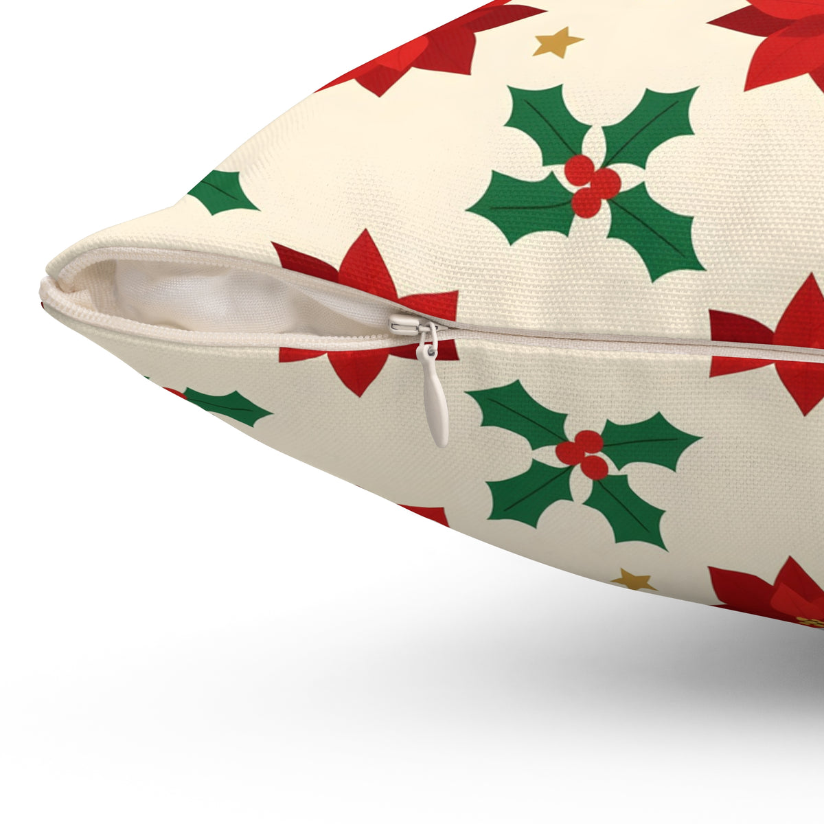 Christmas Poinsettia Pattern Throw Pillow