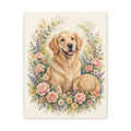 Golden Retriever in the Garden Canvas Wall Art