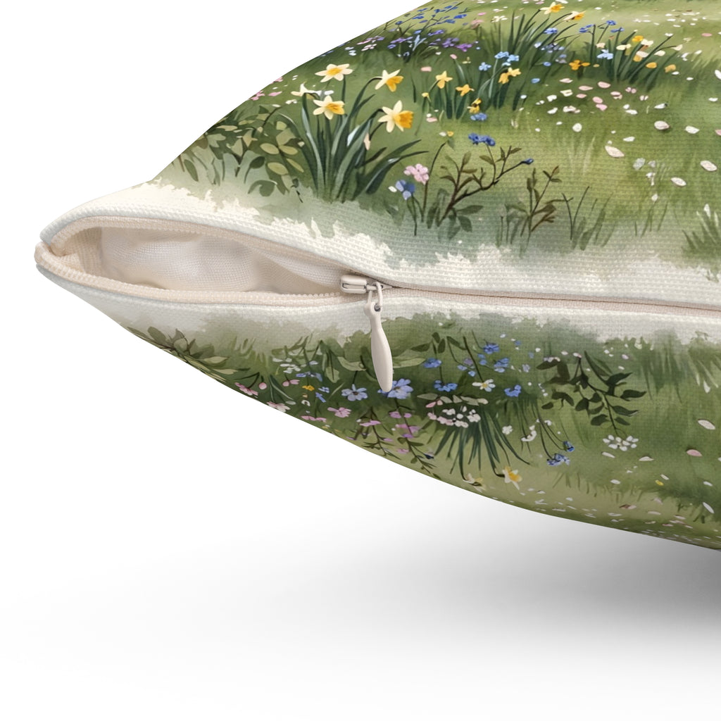 Country Church in Spring Throw Pillow