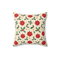 Christmas Poinsettia Pattern Throw Pillow – Style 2