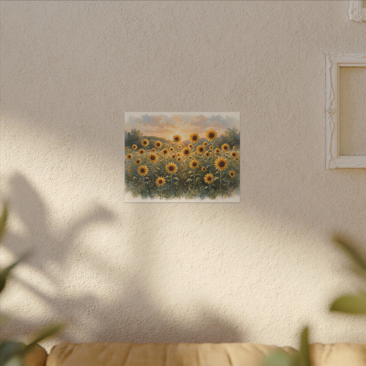 Sunflower Field at Sunset Canvas Wall Art